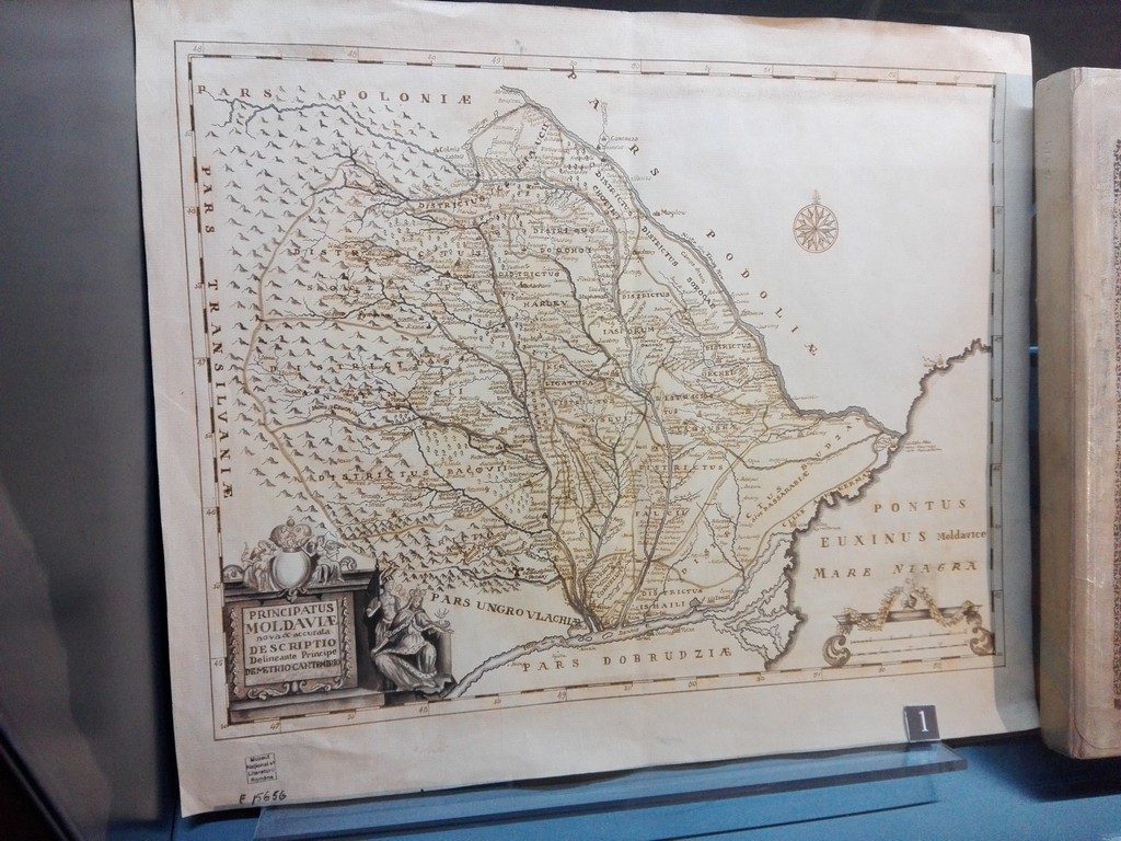harta Moldovei, Dimitrie Cantemir, Muzeul Literaturii Romane, Bucuresti, Romania